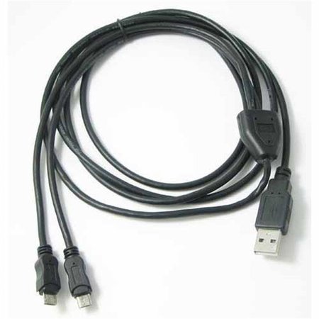 RND ACCESSORIES RND Accessories Dual Micro USB Splitter Cable For Samsung Smartphones - Black RND-SPLITMICRO-SAM